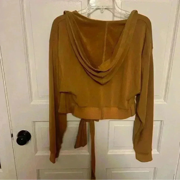 Grade and Gather Woman’s Cotton wrap style hoodie. Burnt orange. Size L NWT - Picture 2 of 11